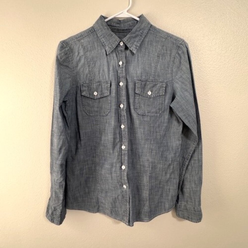 Gap 1969 Chambray Button-Down Blouse - Medium